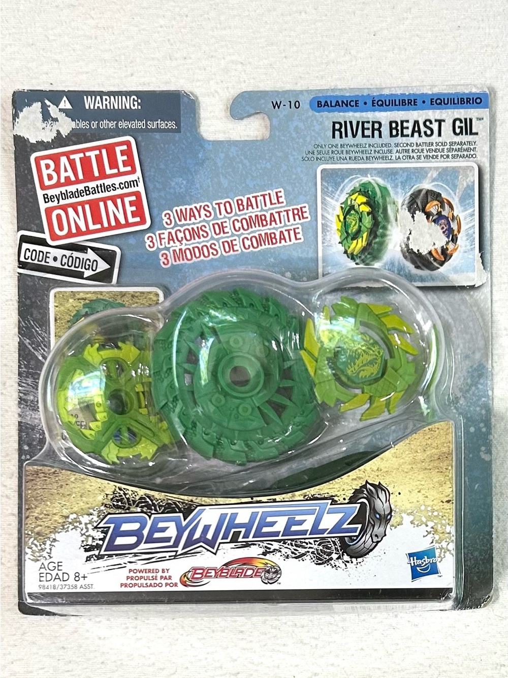 New Hasbro Beyblade Beywheelz W-10 River Beast Gil Battler NIP From 2012.
